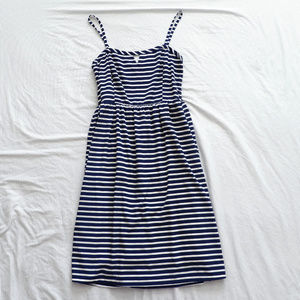 Old Navy Blue & White Striped Midi Dress